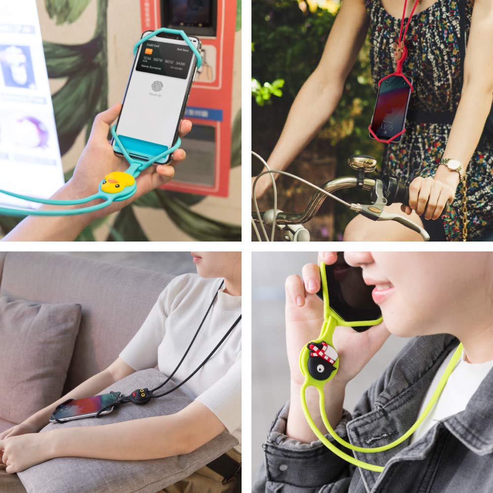 Adjustable Silicone Phone Lanyard - Universal Neck Strap Holder for iPhone, Samsung & Most Smartphones - Secure Hands-Free Carrying for Work, Travel & Outdoor Activities