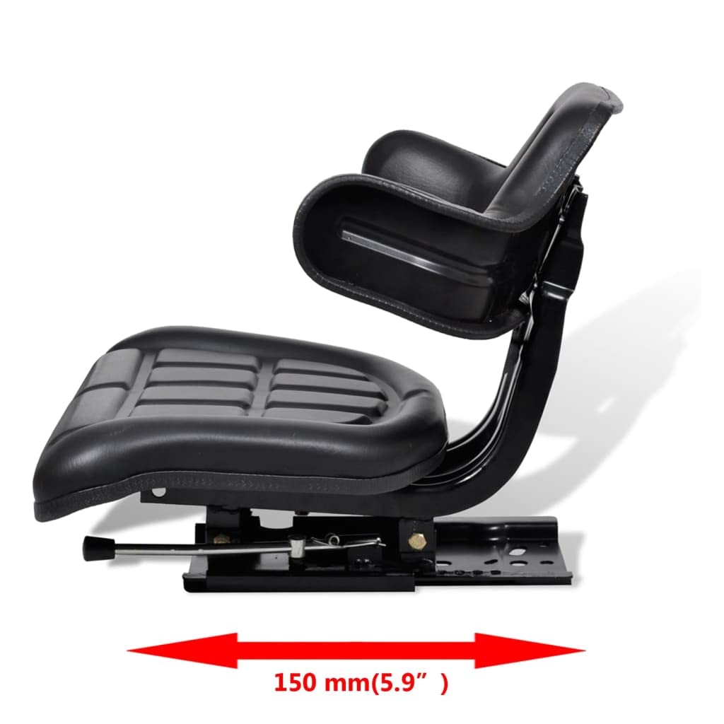 Heavy Duty Tractor Seat with Backrest - Black 10.75g - Ergonomic Comfort for Farming, Construction & Outdoor Equipment - Durable & Weather-Resistant Design