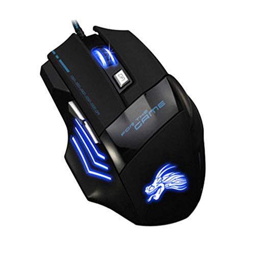 Professional USB Wired Gaming Mouse - 5500 DPI Optical LED Backlit Computer Mouse for PC Gamers - Perfect for Overwatch, PUBG, Dota 2 & Esports (Ideal for FPS, MOBA & Battle Royale Games)