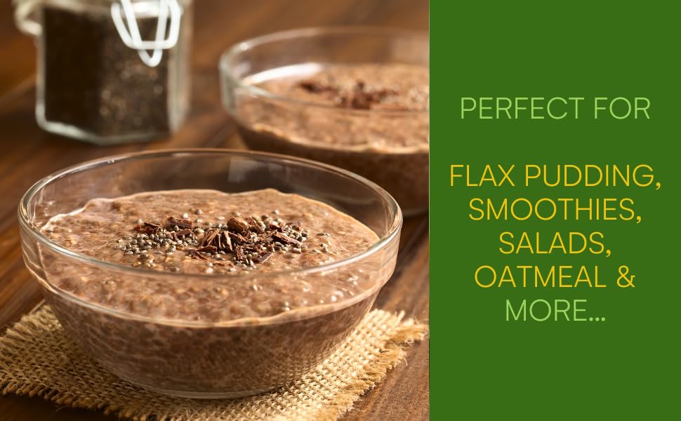 Organic Flax Seeds (2 Pound) - USDA Certified, Non-GMO, Rich in Omega-3 - Perfect for Smoothies, Baking & Healthy Breakfast Bowls