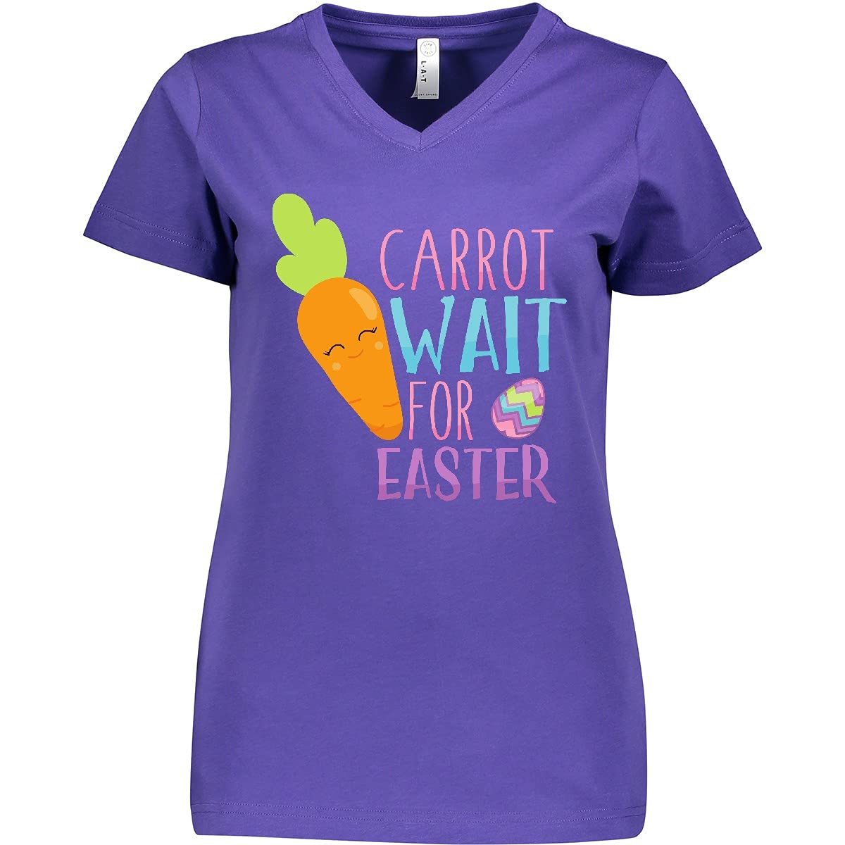 Easter Carrot Wait for Easter Women's V-Neck T-Shirt - Fun Easter Egg Design for Women's Casual Wear & Holiday Celebrations