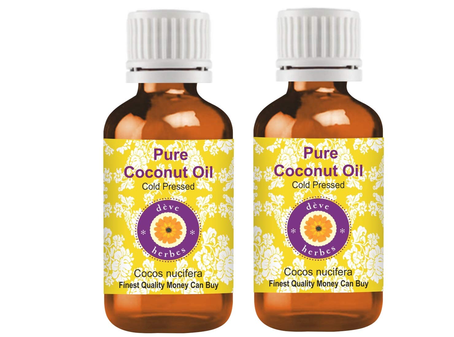 Organic Cold-Pressed Virgin Coconut Oil (Cocos Nucifera) - 100% Pure, Unrefined, Therapeutic Grade - 2 Pack (100ml Each) for Cooking, Skin Care & Hair Treatment