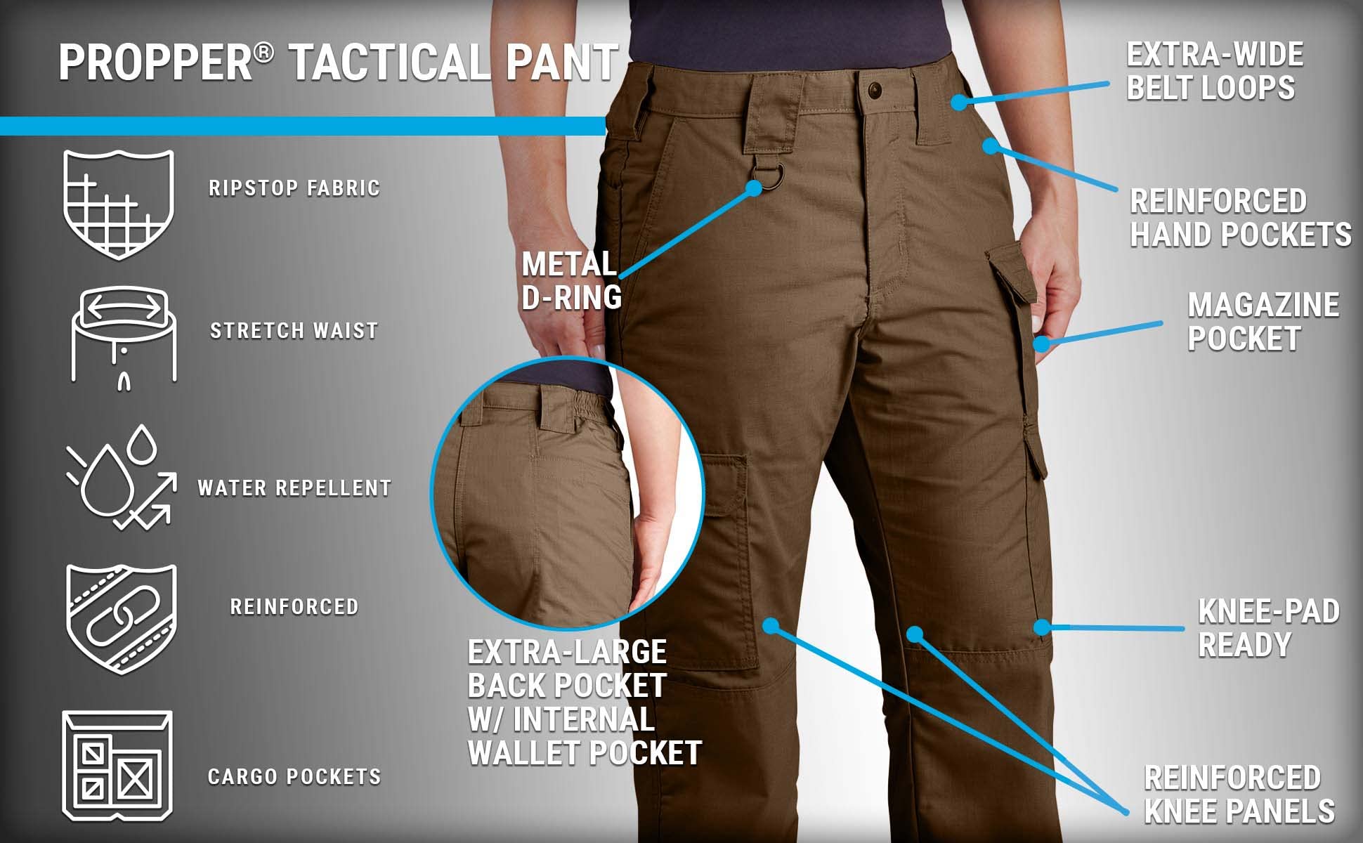 Propper Women's Tactical Pants - Durable & Comfortable Outdoor Work Pants for Hiking, Camping & Tactical Operations
