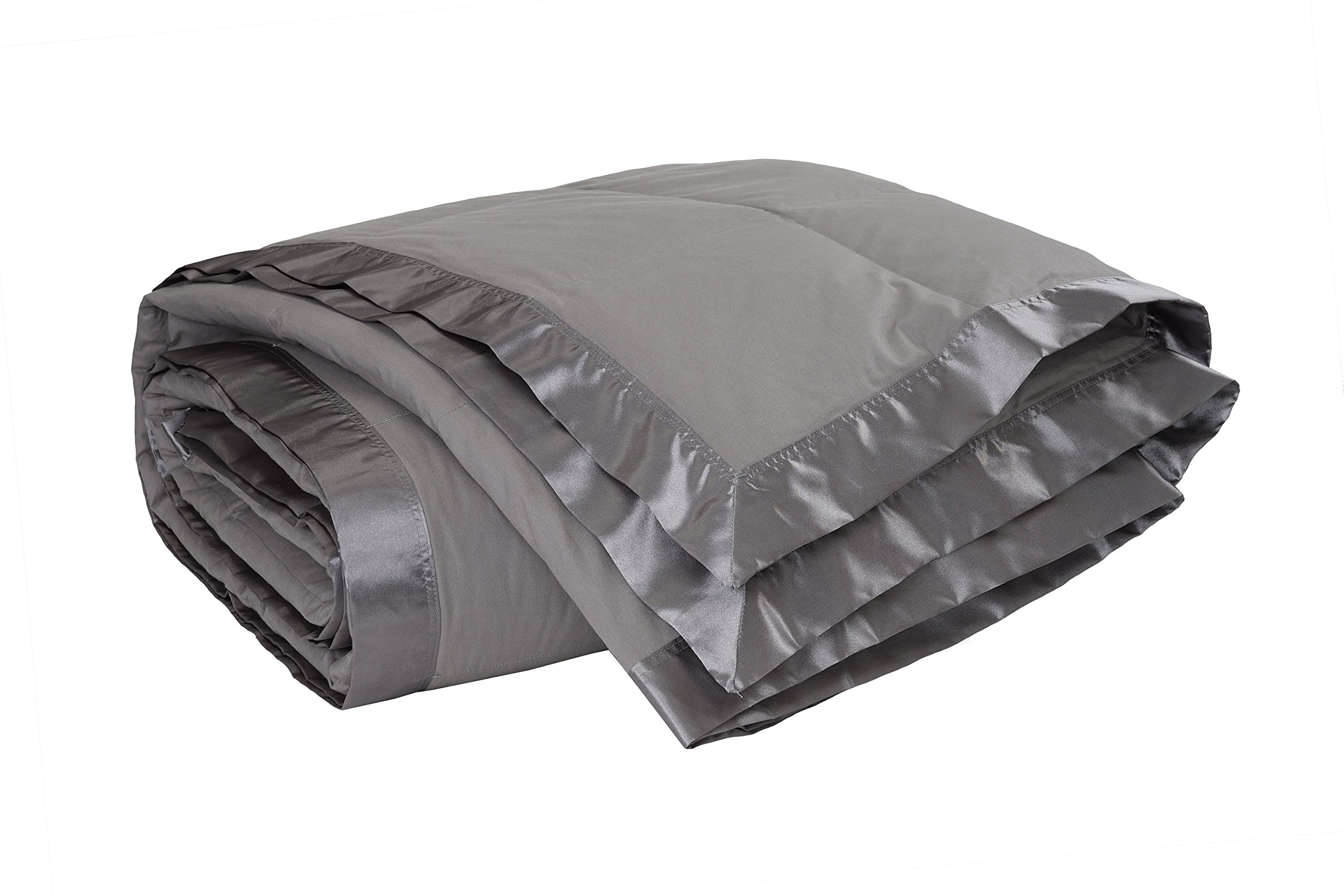 Premium Highland Feather Ferrara Down Blanket - King Size, Soft Pewter Grey - Luxury Bedding for Master Bedroom, Guest Room & Cozy Winter Nights