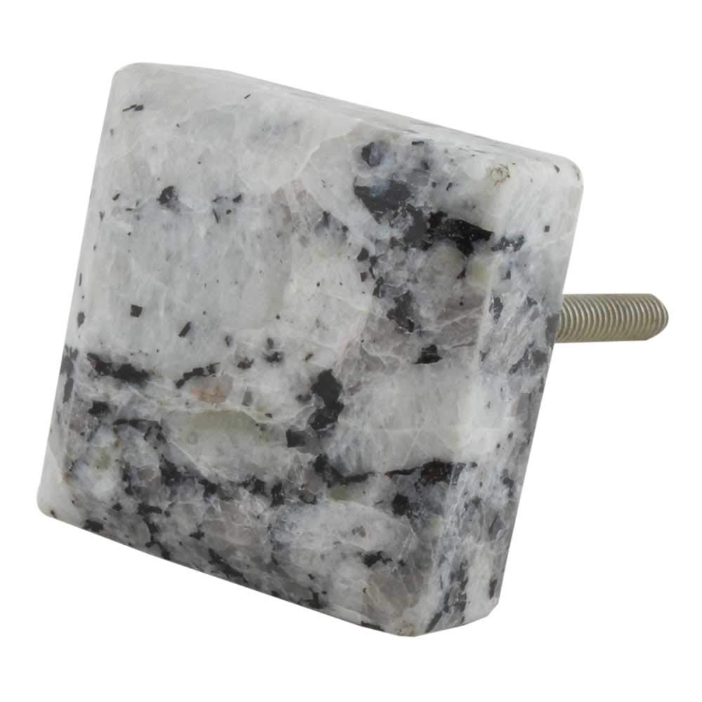 Luxury Marble Drawer Knobs - 8pcs Grey Square Cabinet Handles for Kitchen & Dresser