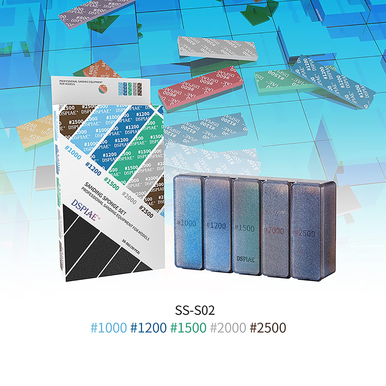 Premium Sanding Sponge Set #180-#2500 for Model Making - Wet/Dry Polishing Sandpaper Kit (#1000, #1200, #1500, #2000, #2500 Included) - Perfect for DIY Crafts, Woodworking & Auto Body Repair