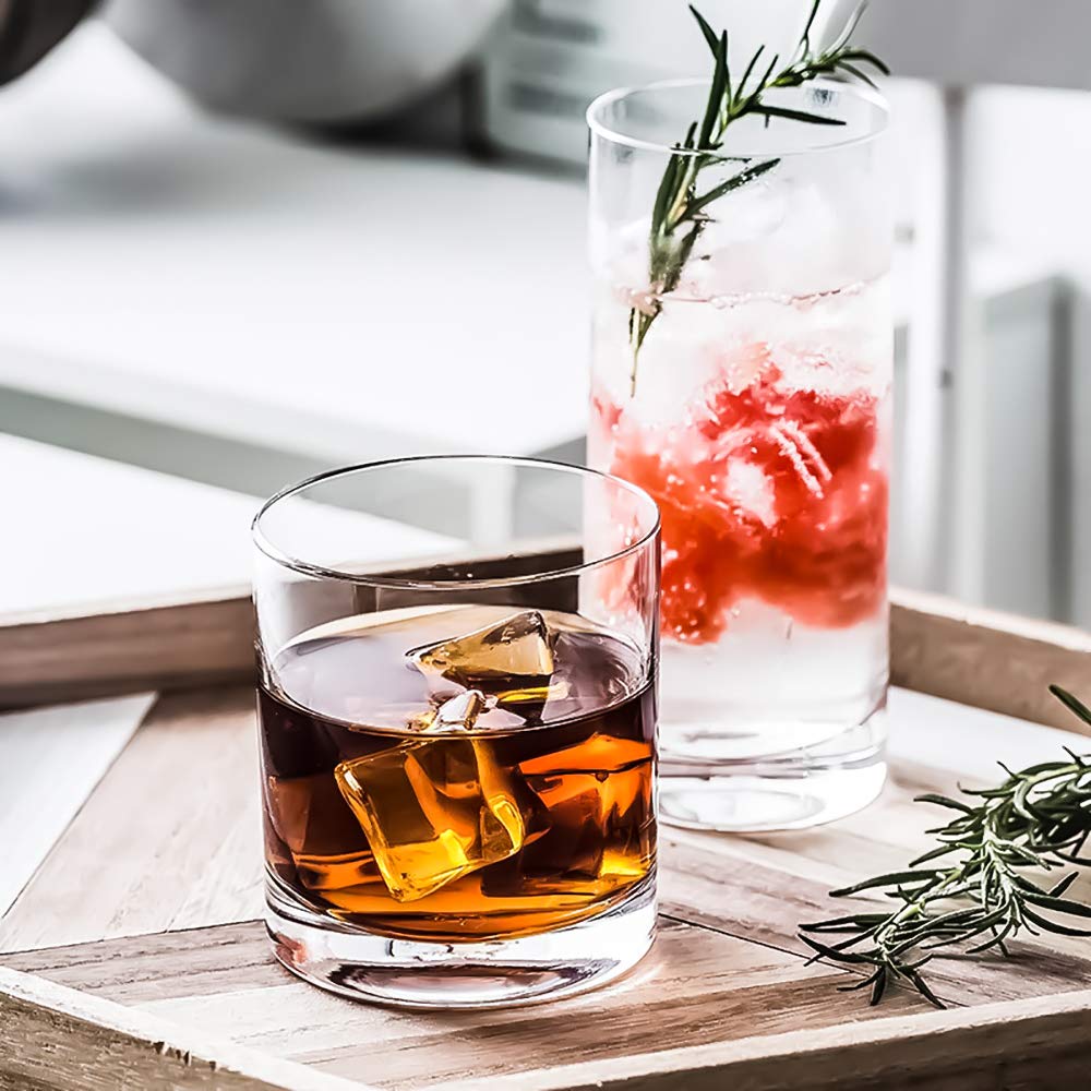 Kingrol 12-Pack 10oz Double Old Fashioned Whiskey Glasses - Heavy Duty Rocks Glasses for Scotch, Bourbon, Cocktails, Water & Beverages - Perfect for Home Bars, Parties & Gift Giving