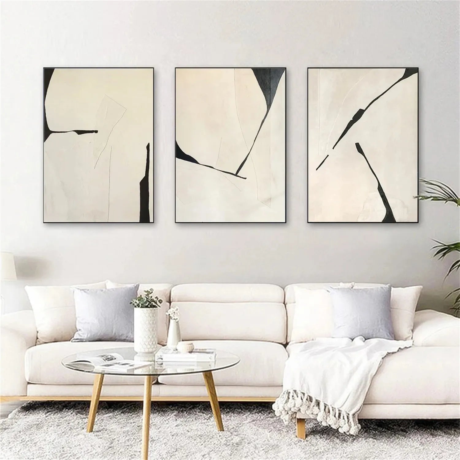 Abstract Painting Set of 3 - Modern Wall Art Canvas Prints for Living Room, Bedroom & Office Decor #AB211 | Perfect for Home & Office Interior Design