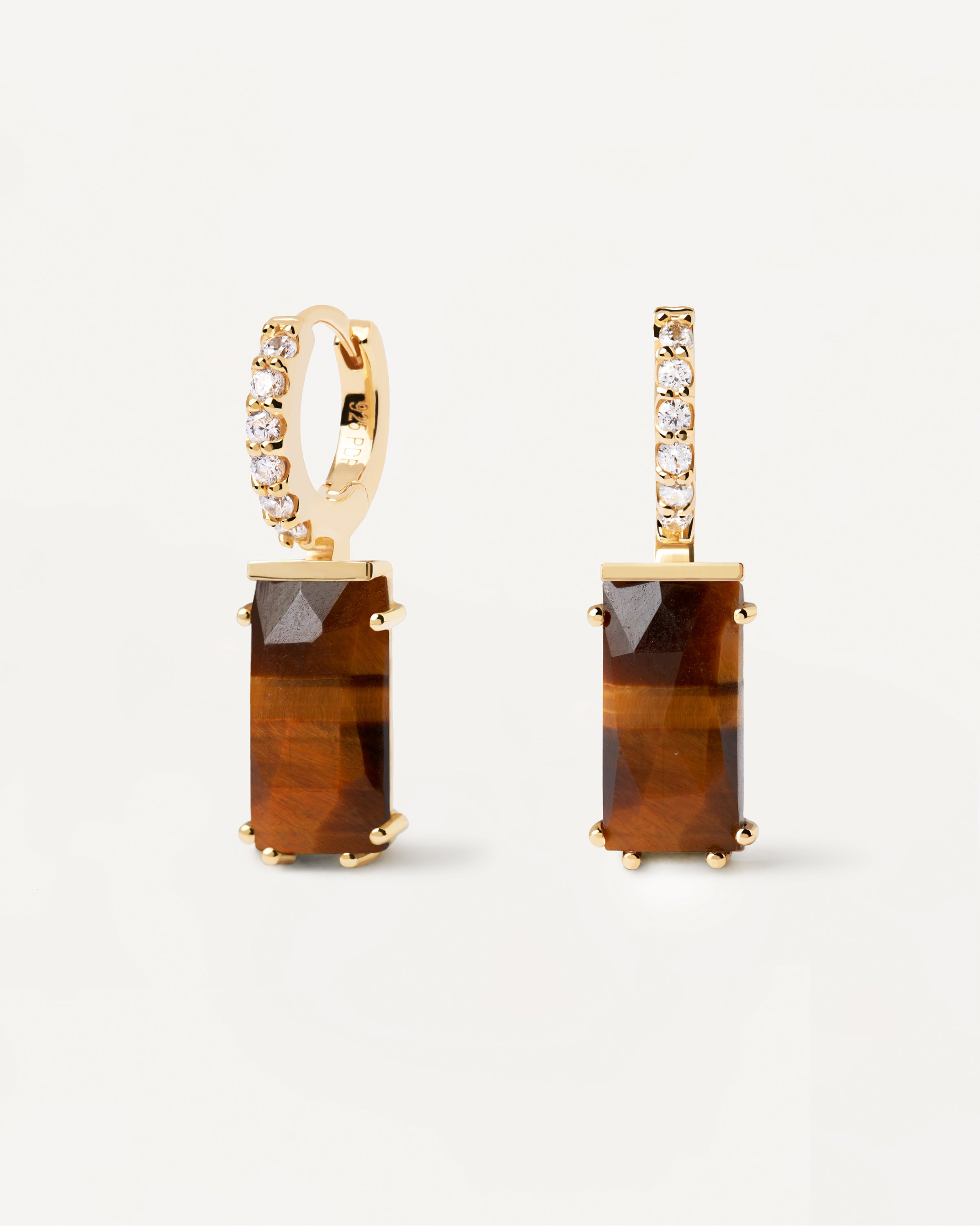 Kaori Tiger Eye Single Earring – Handmade Natural Stone Jewelry for Women | Boho Chic Style, Healing Crystal, Spiritual Gift for Meditation & Yoga