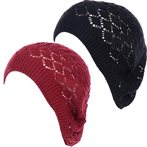 Lace Diamond Knit-2 Pack-red & Black