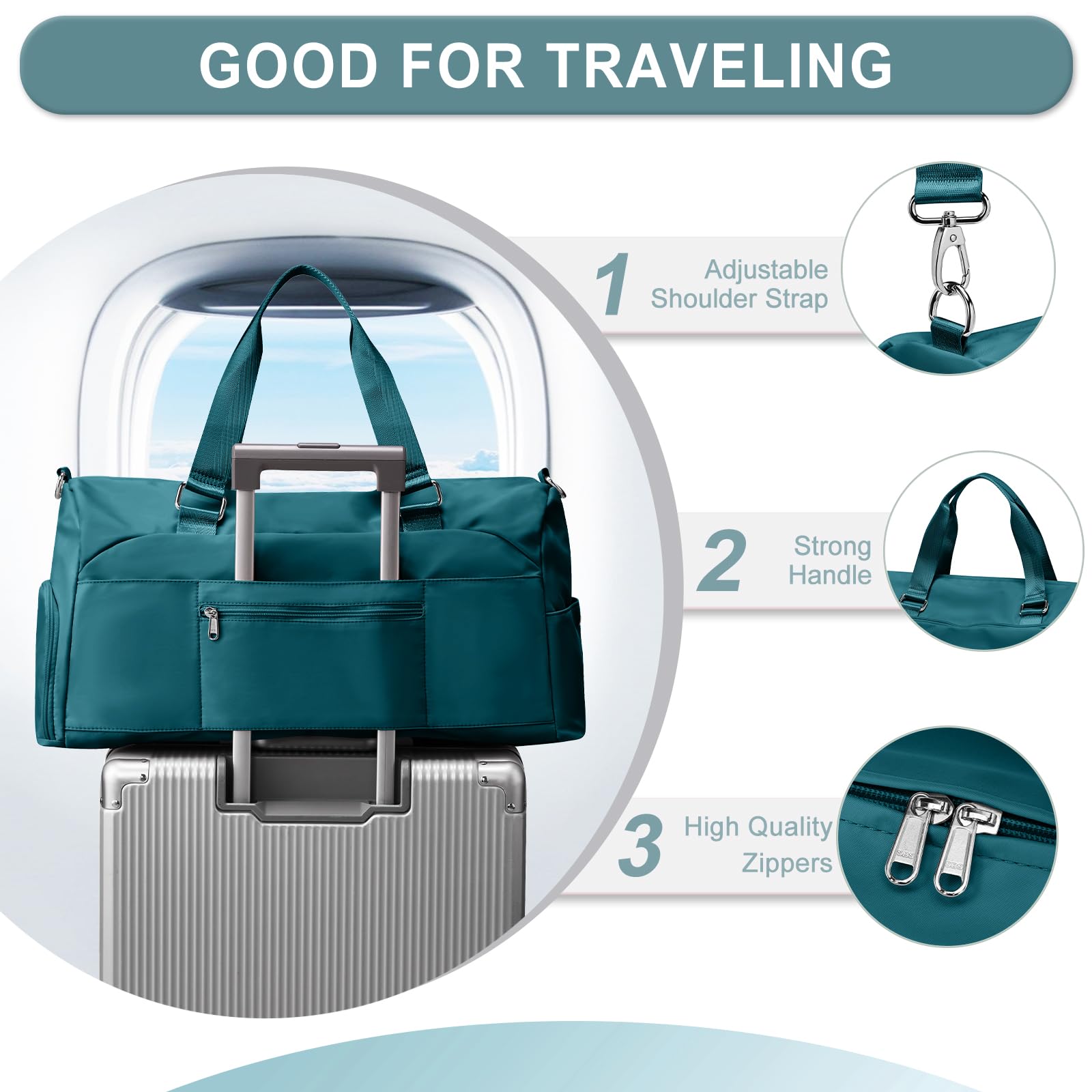 Best Gym Bag for Women & Men - Large Sport Duffle Bag with Ventilated Shoe Compartment, Water-Resistant Travel Shoulder Bag - Perfect for Workout, Travel & Carry-On Luggage