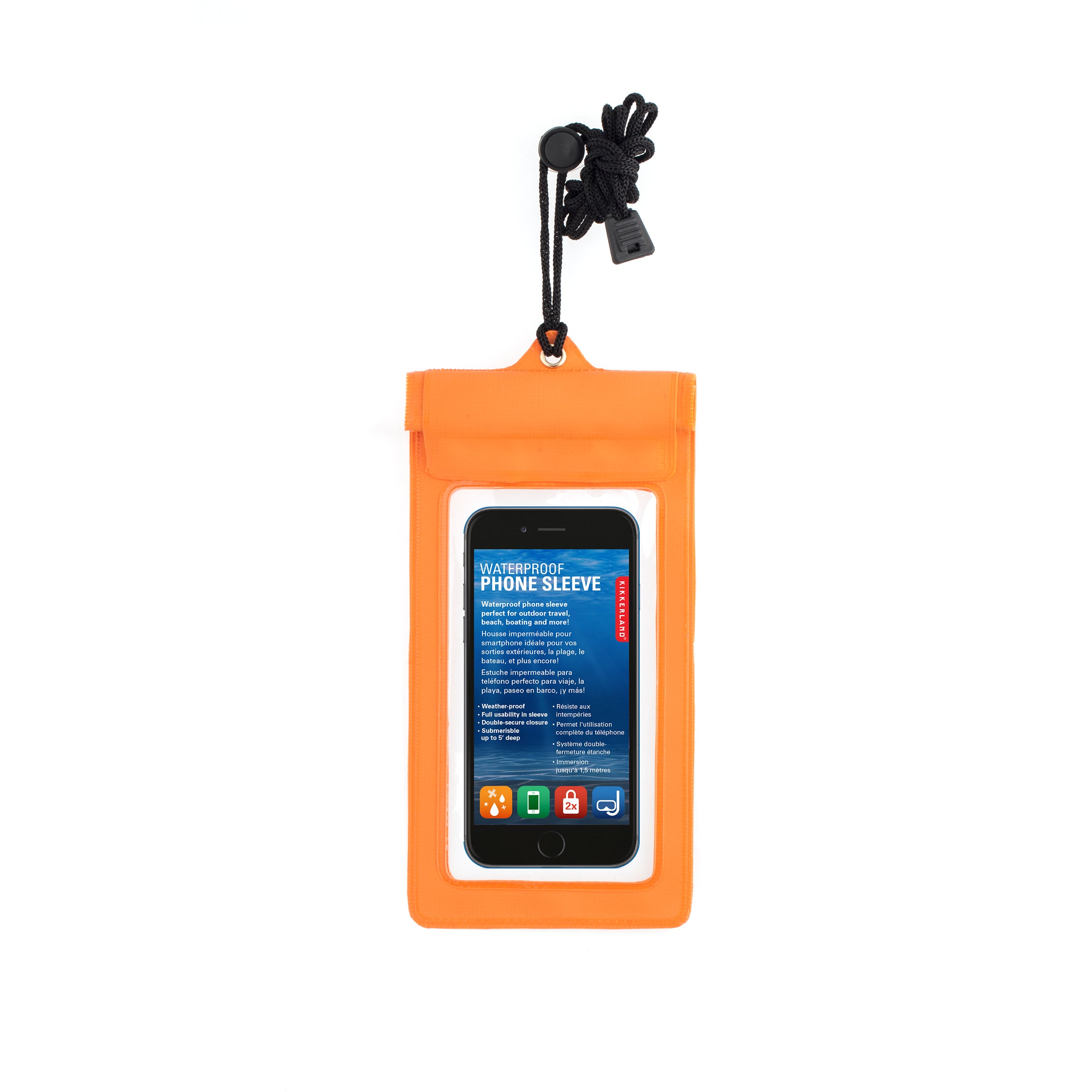Waterproof Phone Pouch for iPhone & Samsung - Orange Dry Bag for Swimming, Beach & Outdoor Activities
