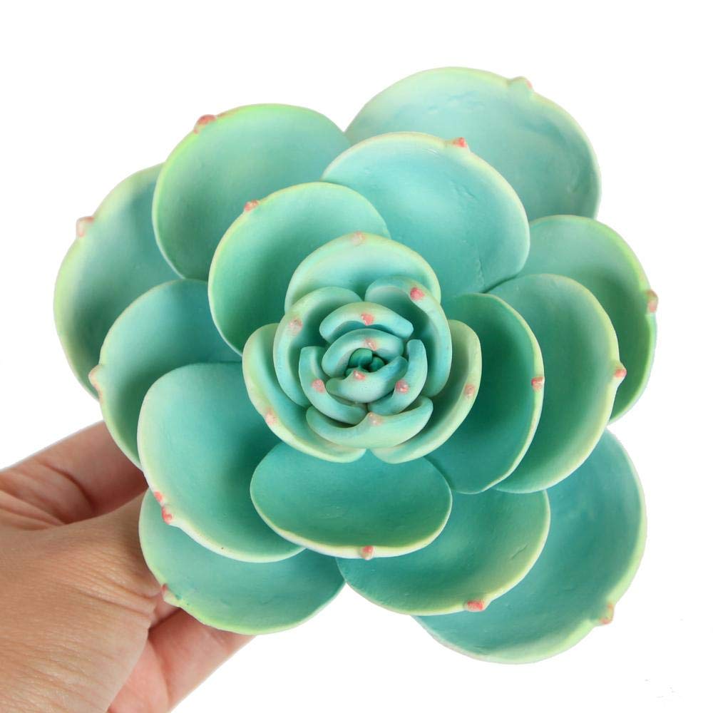 Handmade Gum Paste Large Green Succulent Sugar Flower Cake Topper - Wedding, Birthday, Mother’s Day, Cupcake Decorations - Perfect for Elegant Cakes & Special Occasions - 1 Count