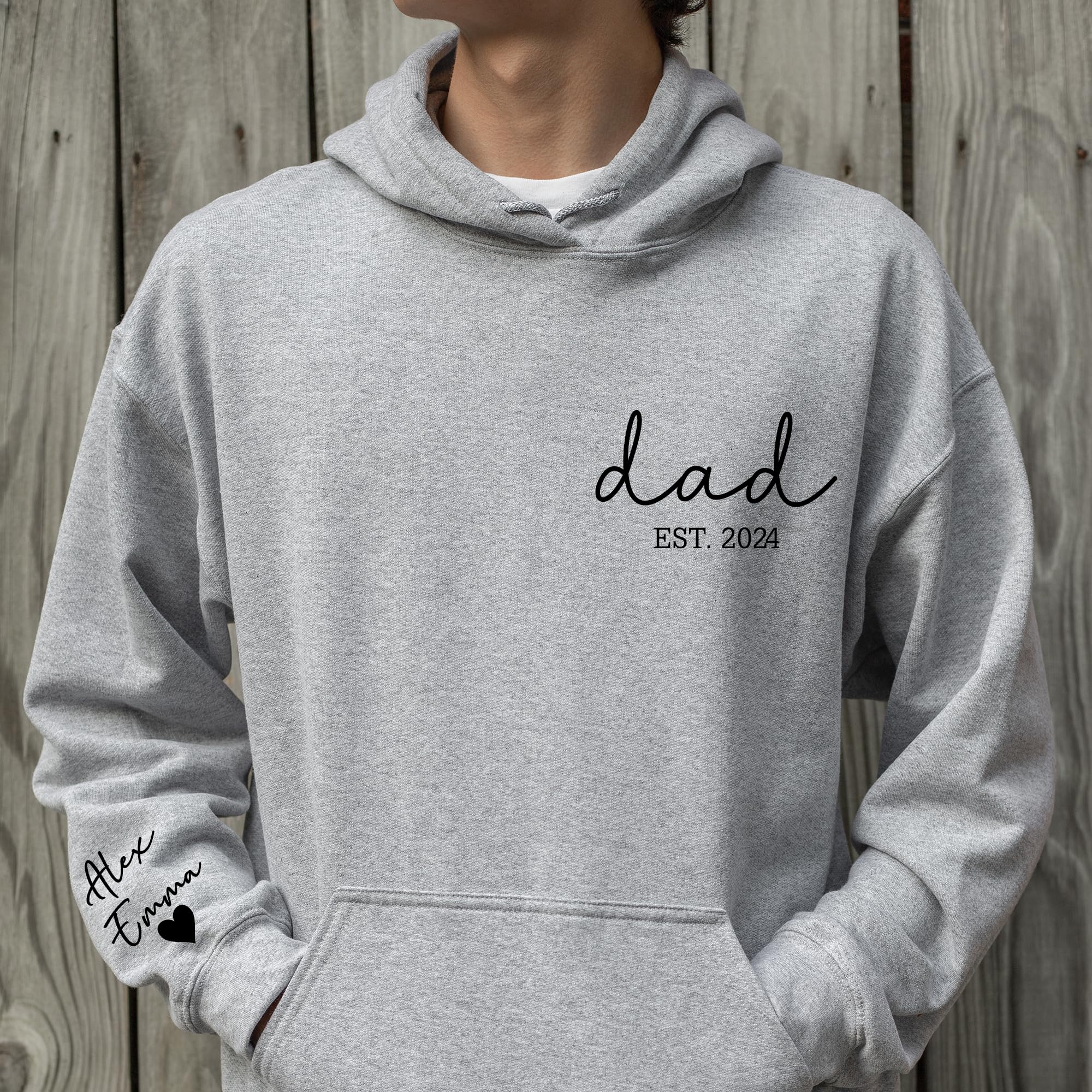 Personalized Dad Hoodie with Kid Name - Custom Father's Day Gift for New Dad, Birthday & Christmas Present from Daughter - Cozy Men's Sweatshirt for Everyday Wear & Special Occasions