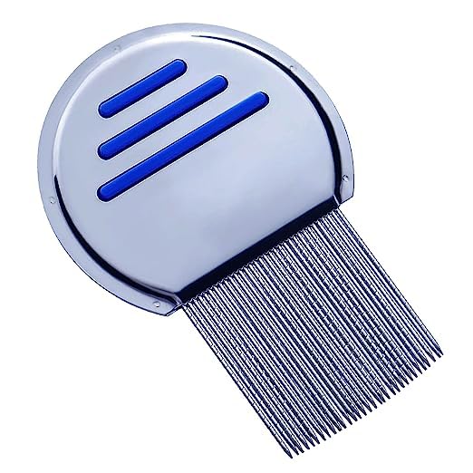 Premium Metal Lice Comb for Kids & Adults - Fine Tooth Head Lice Remover with Durable Stainless Steel Teeth - Effective Nit & Egg Removal Tool for School, Home & Travel Use - Reusable for Family & Pets (Random Color)