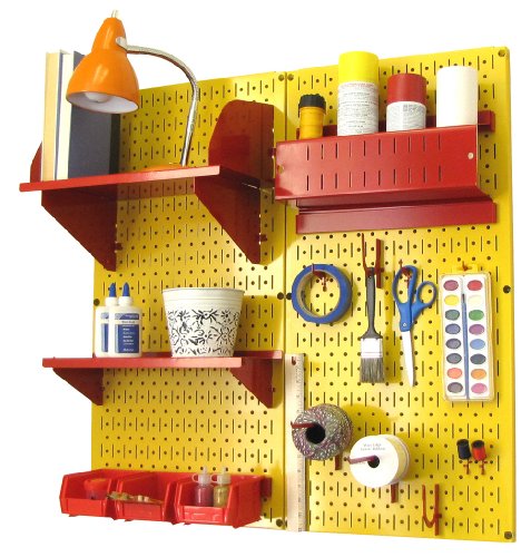Yellow Pegboard Red Accessories