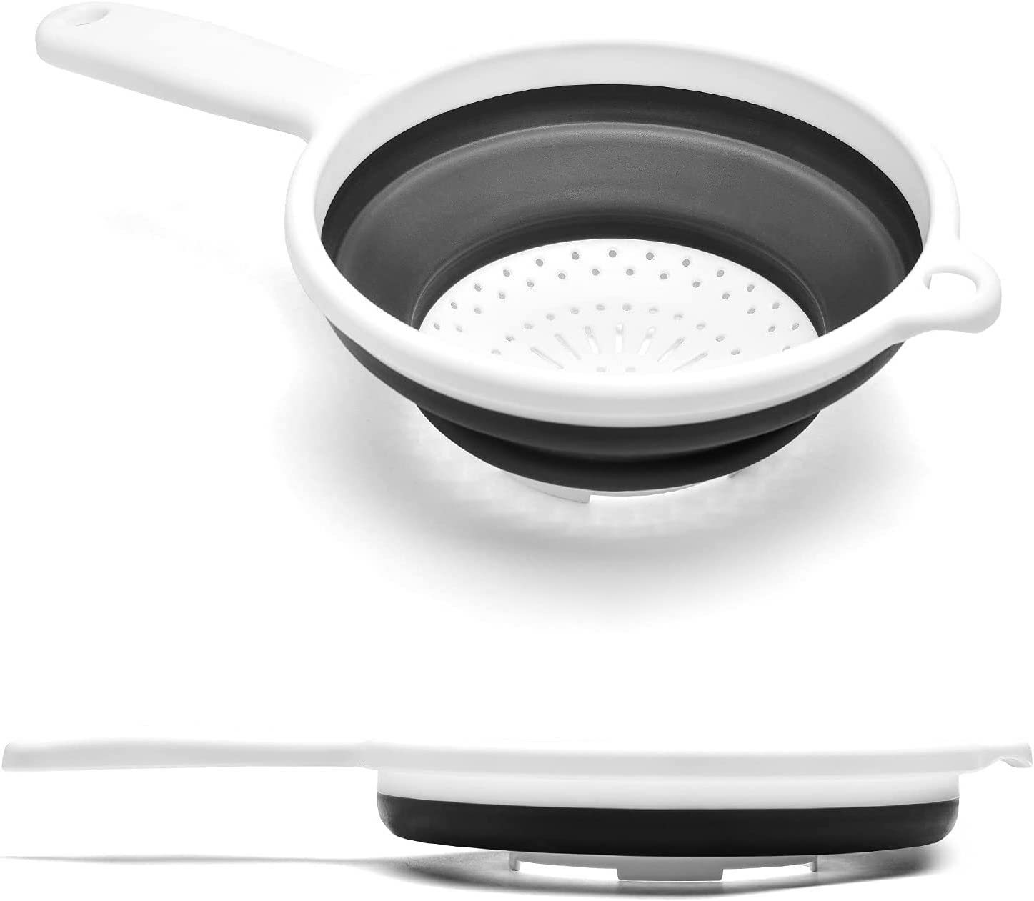 Foldable Silicone Colander with Handle - Collapsible Kitchen Strainer for Pasta, Salad, Fruits & Vegetables - Heat Resistant & Durable - Perfect for Cooking, Meal Prep & Camping