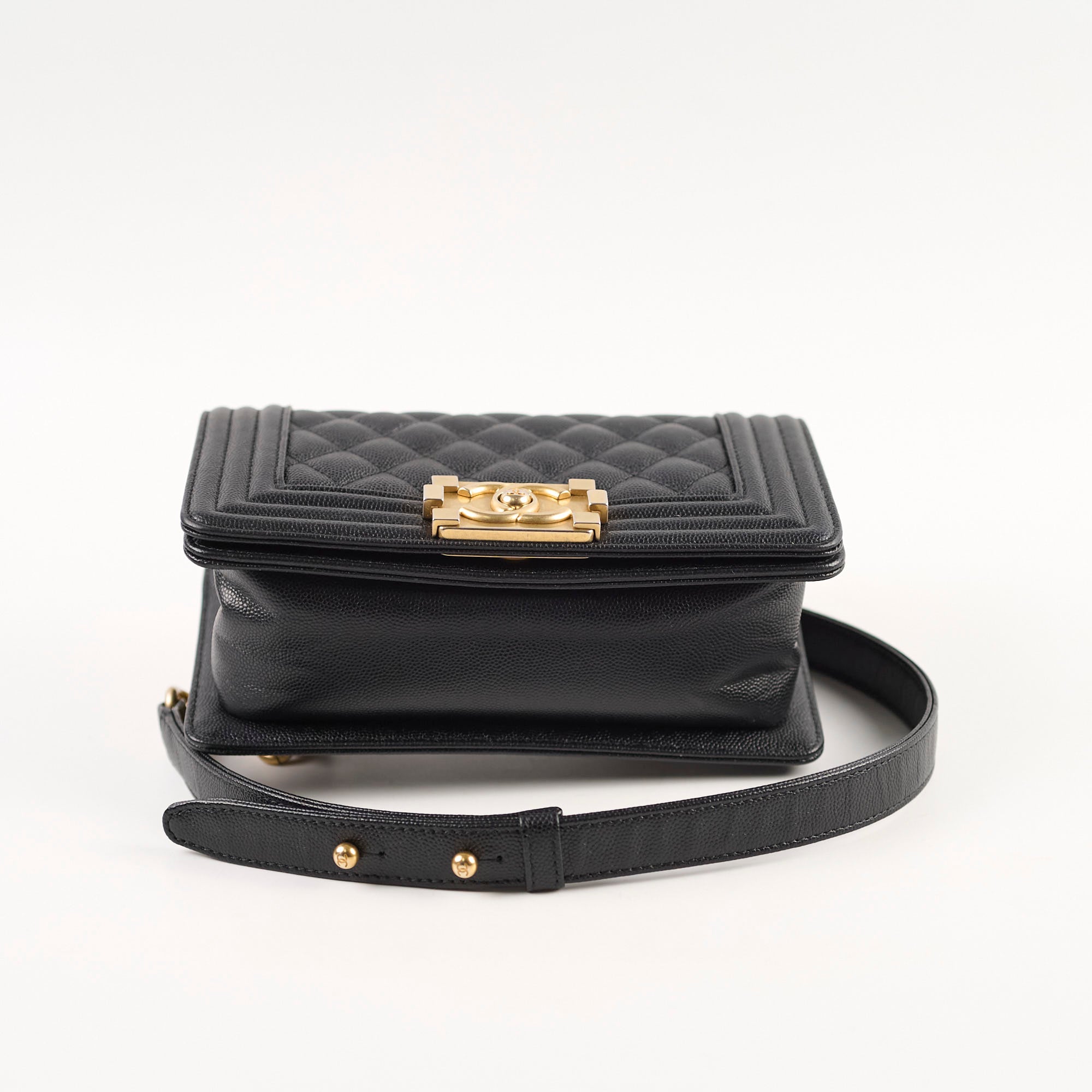 Chanel Small Boy Caviar Leather Crossbody Bag Black | Luxury Designer Handbag for Women | Perfect for Date Night, Parties & Special Occasions