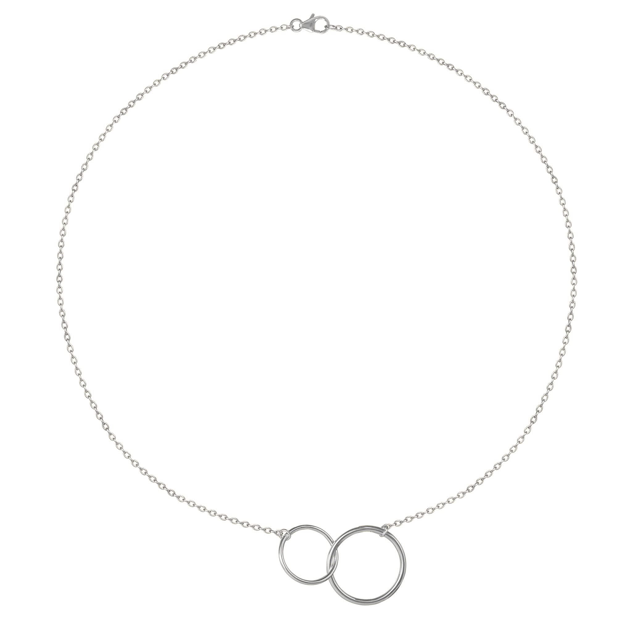 ONE FIVE THREE Sterling Silver Interlocking Circle Necklace for Women - 18