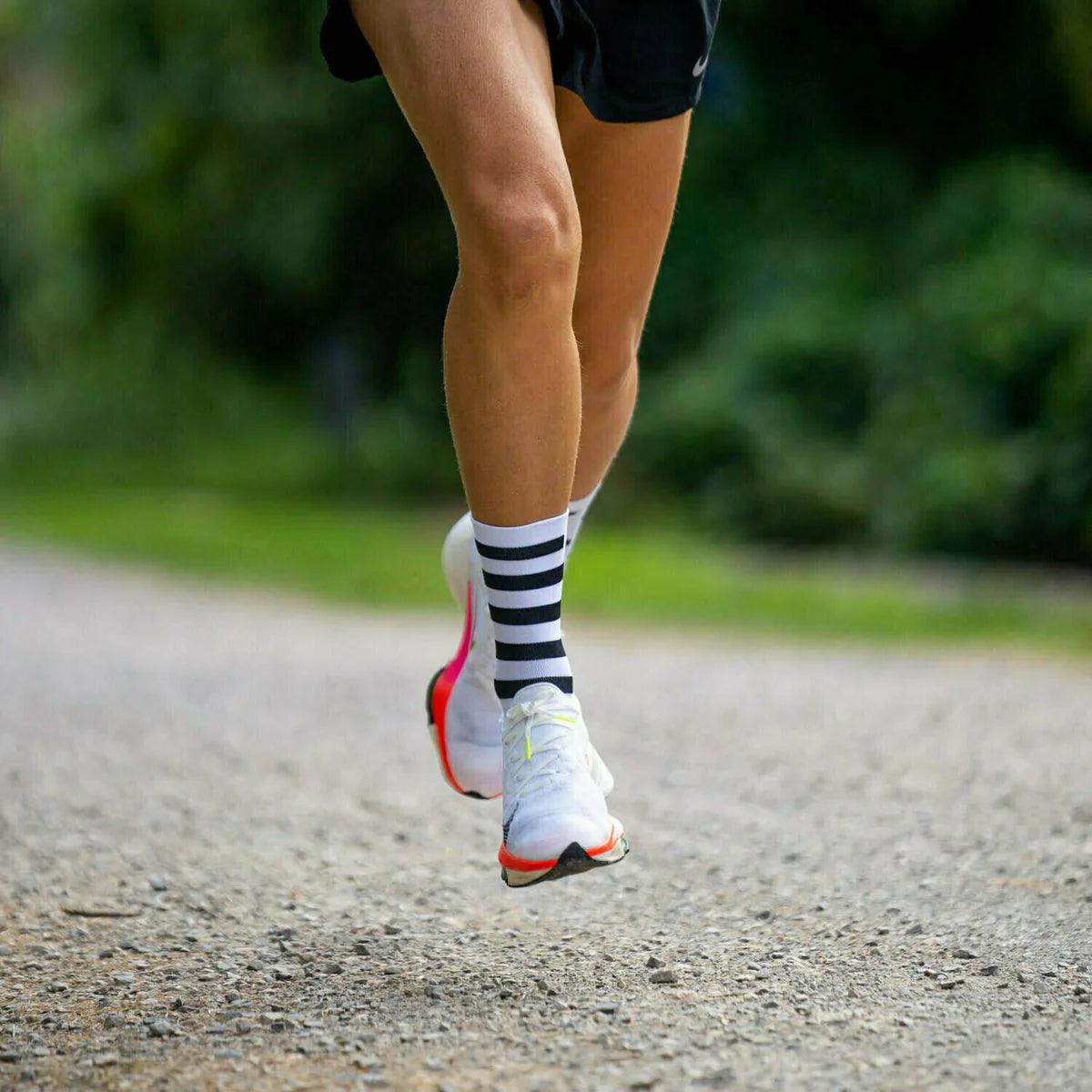 Sporcks Legend White Running Socks for Men & Women - Breathable Cushioned Athletic Socks for Jogging, Gym Workouts & Marathon Training