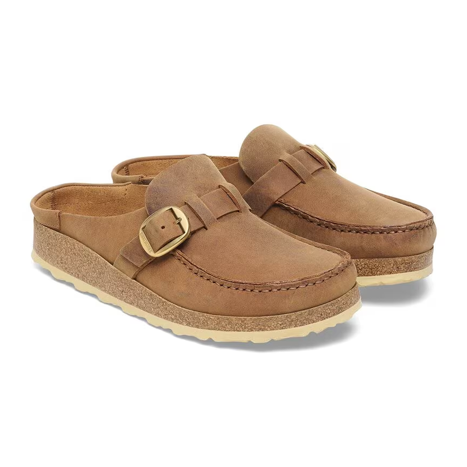 Birkenstock Buckley Clog for Women - Comfortable Leather Clogs in Cognac Oiled Leather | Perfect for Casual Wear, Office & Home Use