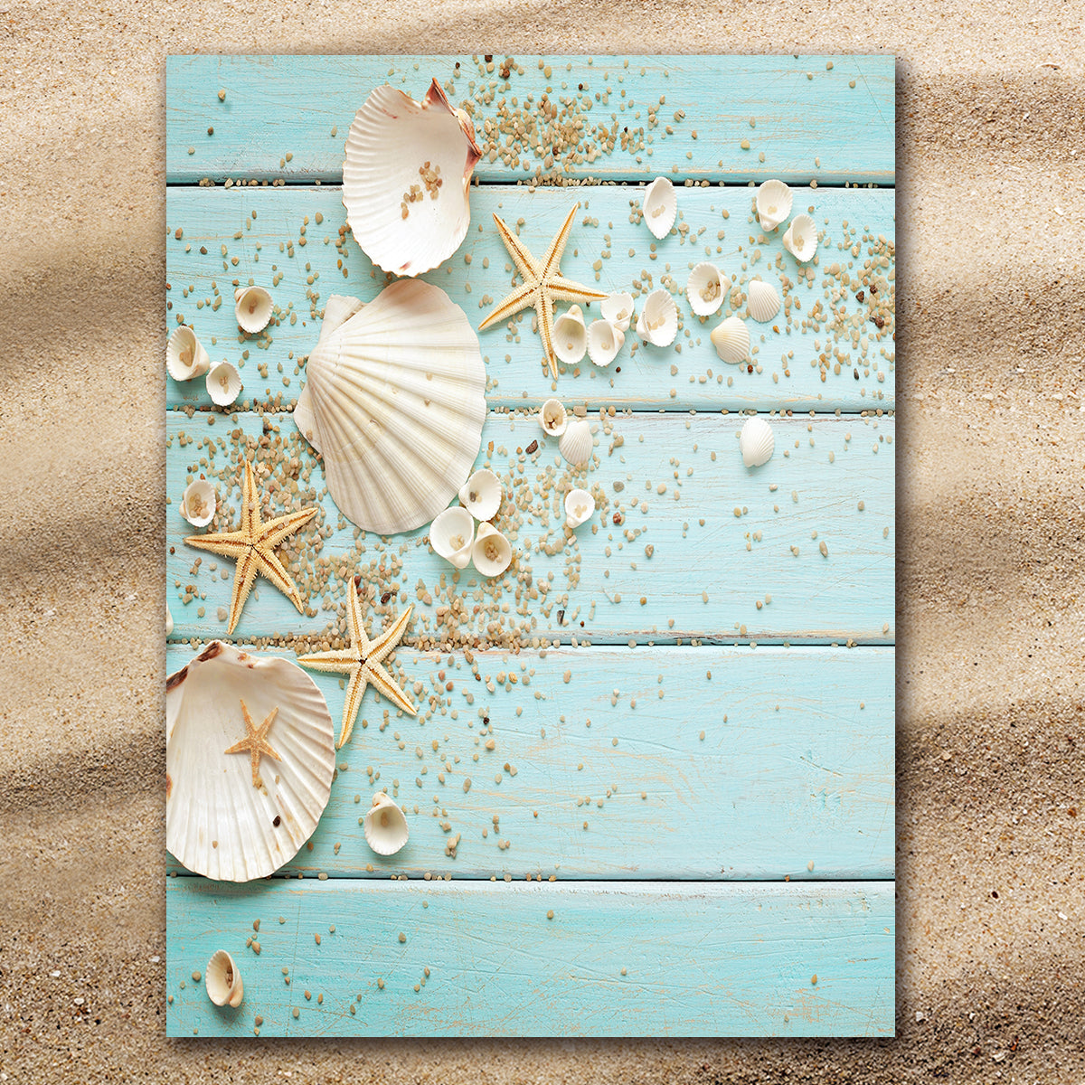 Extra Large Blue Seashells Beach Towel - Oversized Soft & Absorbent for Pool, Beach, and Outdoor Use