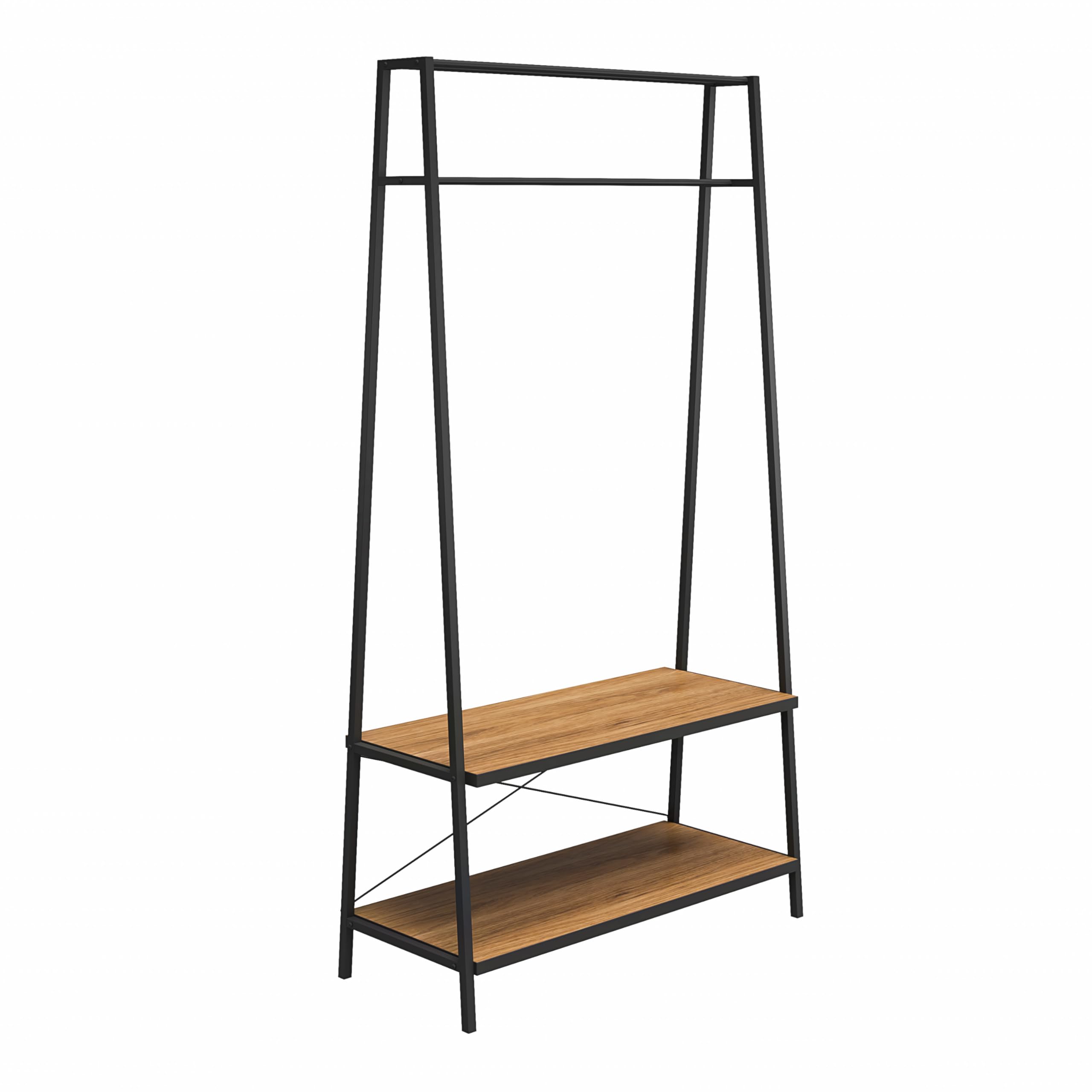 Ameriwood Drexel Closet Rack - Walnut Storage for Bedroom & Closet