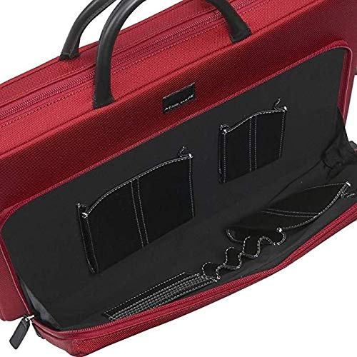 Acme Made Executive Slim Cargo Laptop Briefcase - Medium Size Business Bag with Premium Italian Leather Handle in Chili Pepper Red | Perfect Corporate Gift for Professionals, Office Work & Business Travel