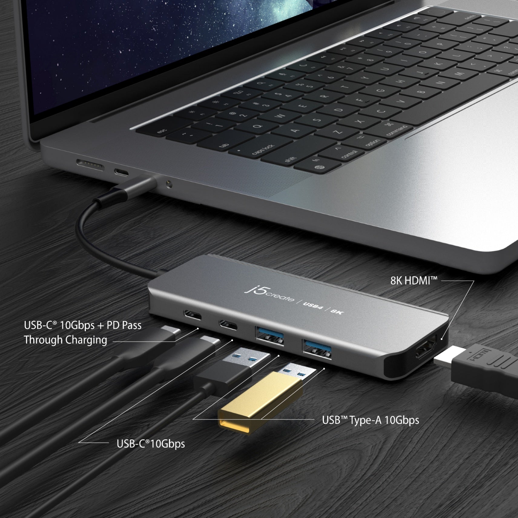 USB4® 8K60 Slim Hub - 8-Port Thunderbolt 4 Dock with 100W PD Charging for MacBook Pro, Windows Laptops | 4K/8K Display, Ethernet, Audio, SD Card Reader | Perfect for Home Office, Gaming & Video Editing Setup