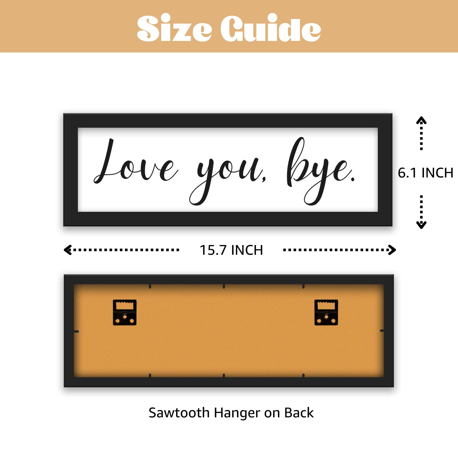 Boho Love You Bye Sign - Framed Wall Art for Living Room, Entryway & Foyer Decor | Unique Housewarming Gift for Couples, Valentine's Day Present | Perfect for Farmhouse, Apartment & New Home Decor