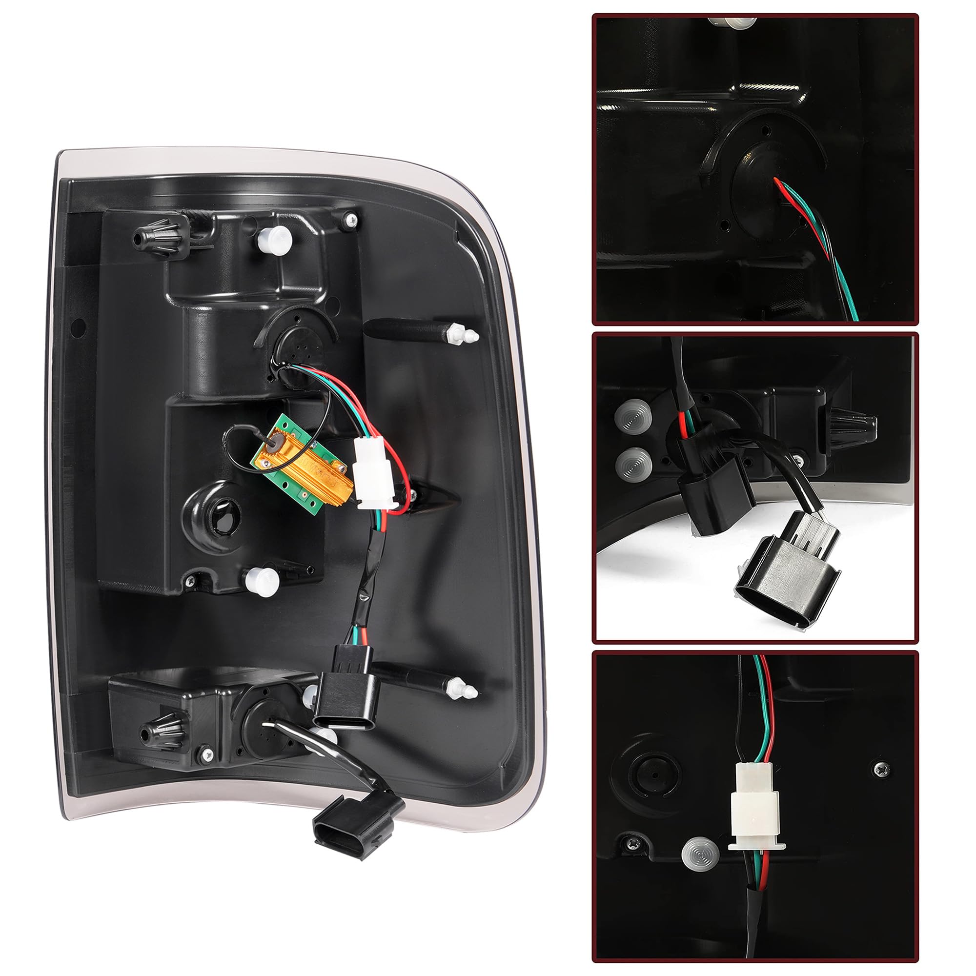 HECASA LED Tail Lights Compatible with 2004-2008 Ford F150 - 3D LED Tube Bar Replacement for 5L3Z13405CA 5L3Z13404CA 6L3Z13405AA 6L3Z13404AA - Smoke Lens Black Housing Rear Brake Lamps - Upgrade for Night Driving & Enhanced Safety
