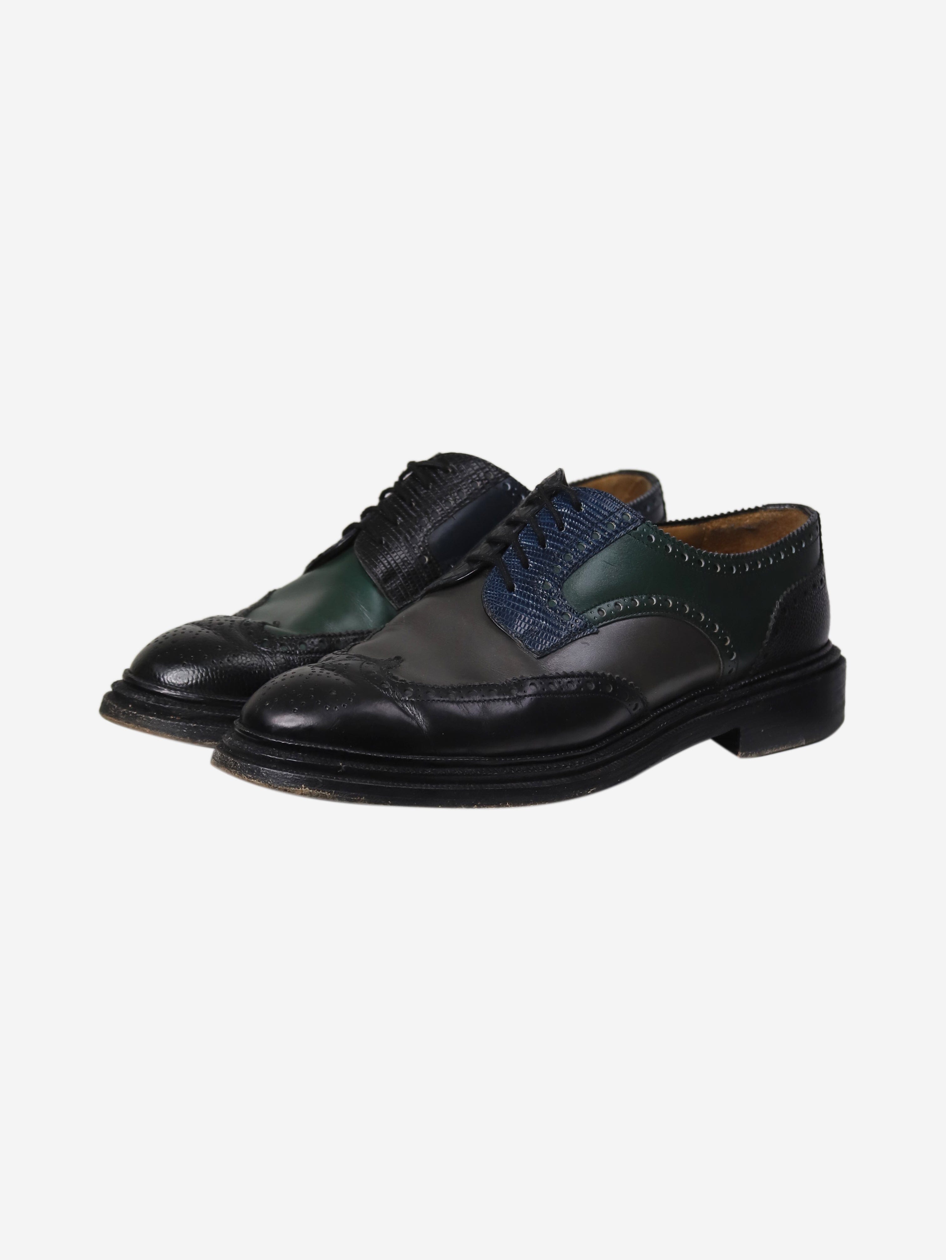 Stylish Black Lace-Up Brogue Shoes for Men - Size EU 40 (US 9) | Classic Oxford Dress Shoes for Business, Office & Formal Occasions