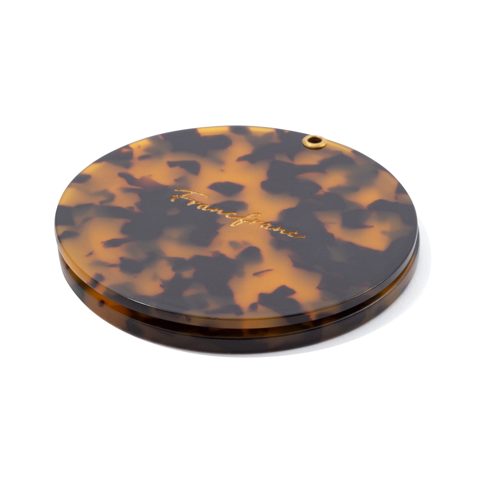 Portable Brown Compact Mirror with Pouch - Perfect for Travel, Makeup Touch-Ups & On-the-Go Beauty Essentials