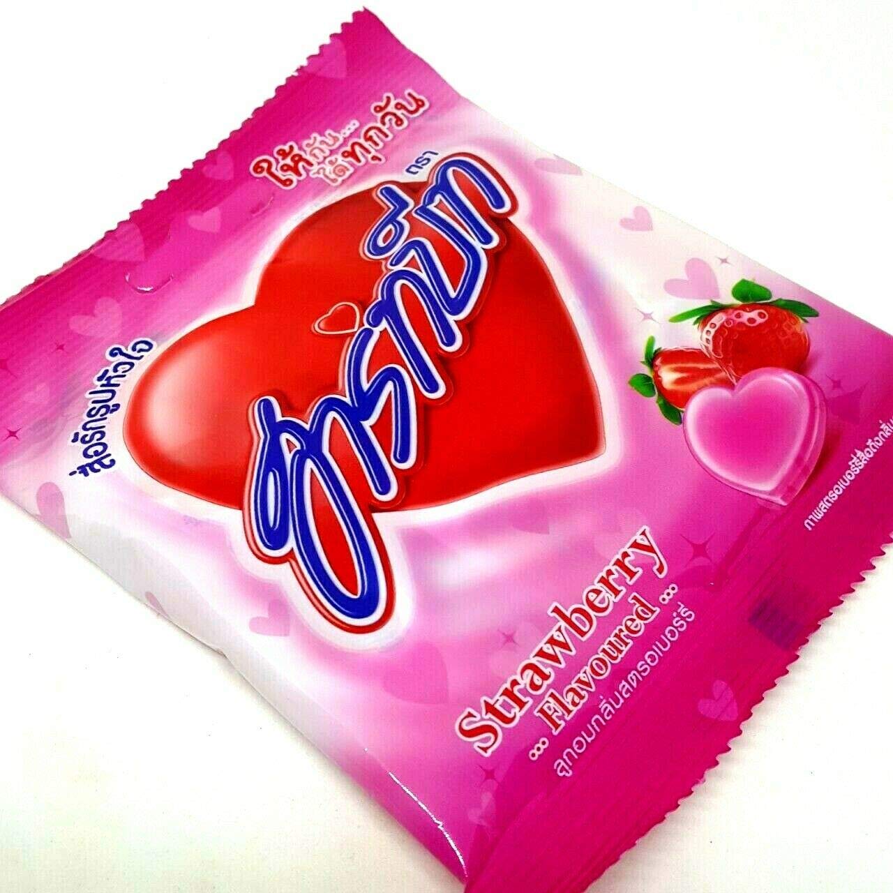 Heart-Shaped Strawberry Flavored Sour Candy - Sweet & Tangy Fruit Gummies (5-Pack) - Perfect for Valentine's Gifts, Party Favors & Movie Snacks