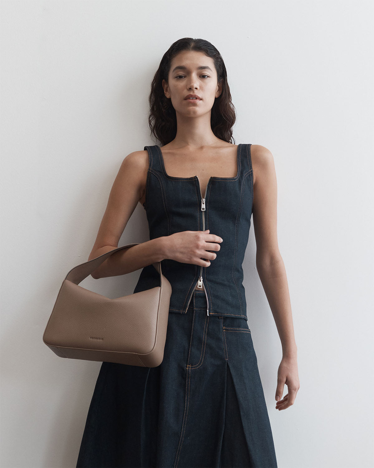 Mae Bag: Premium Taupe Pebbled Leather Crossbody Purse for Women - Perfect for Work, Travel & Everyday Use