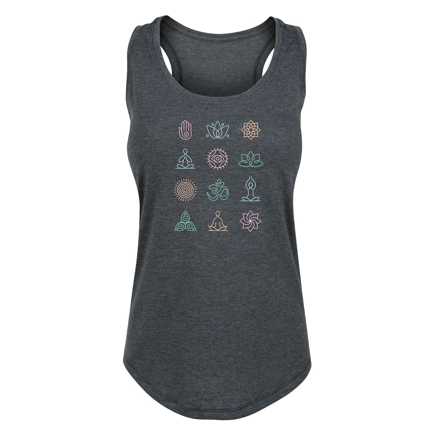 Yoga Symbols Women's Racerback Tank Top - Comfortable Workout & Gym Wear - Perfect for Yoga, Pilates & Fitness Training