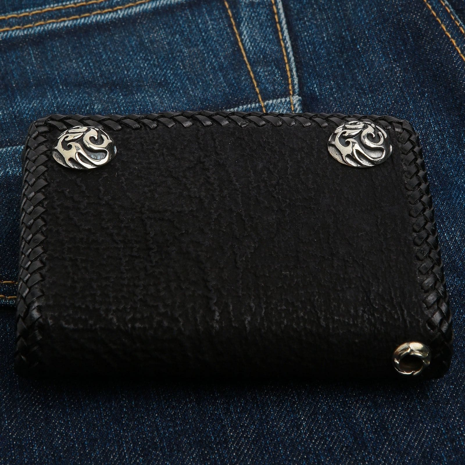 Authentic Shark Skin Leather Biker Wallet for Men - Durable RFID Blocking Motorcycle Wallet with Money Clip - Perfect for Riders, Travel & Everyday Use