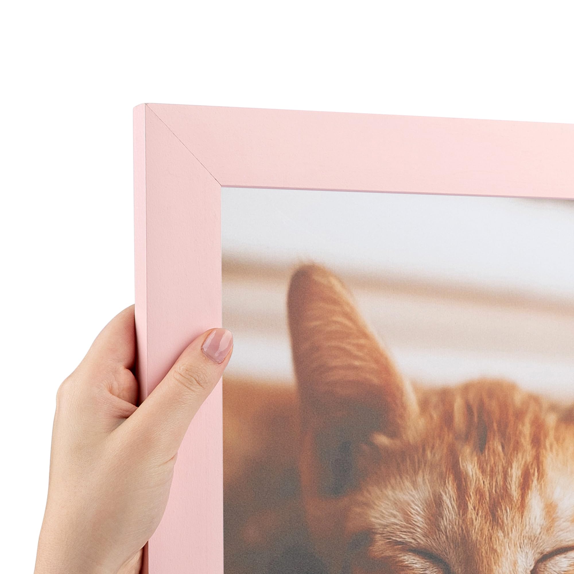 ArtToFrames 12x45 Inch Pink Wood Picture Frame - 1.38 Inch Custom Poster Frame for Art & Photos with Economy Acrylic - Perfect for Wall Decor, Living Room, Bedroom & Office Display