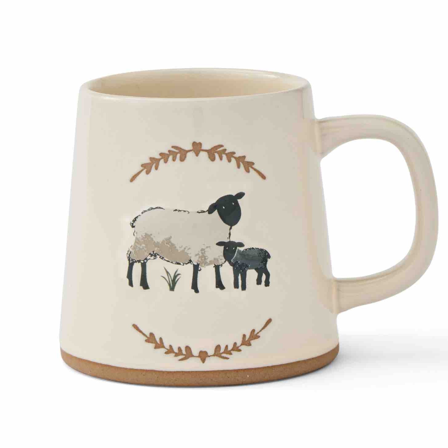 Premium Highland Sheep Reverse Conical Coffee Mug - Cream Ceramic Tea Cup with Unique Design, Perfect for Home, Office & Gifts - Great for Coffee, Tea & Hot Beverages