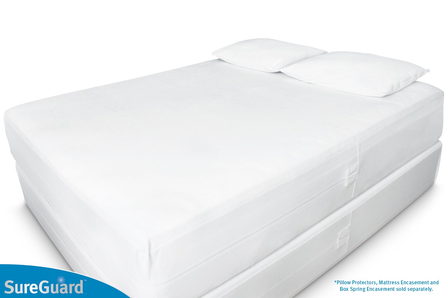 SureGuard Premium Waterproof & Bed Bug Proof Mattress Encasement for California King (9-12 Inch Deep) - Hypoallergenic 6-Sided Zippered Cover - Perfect for Allergy Sufferers, Hotels, and Dorm Rooms