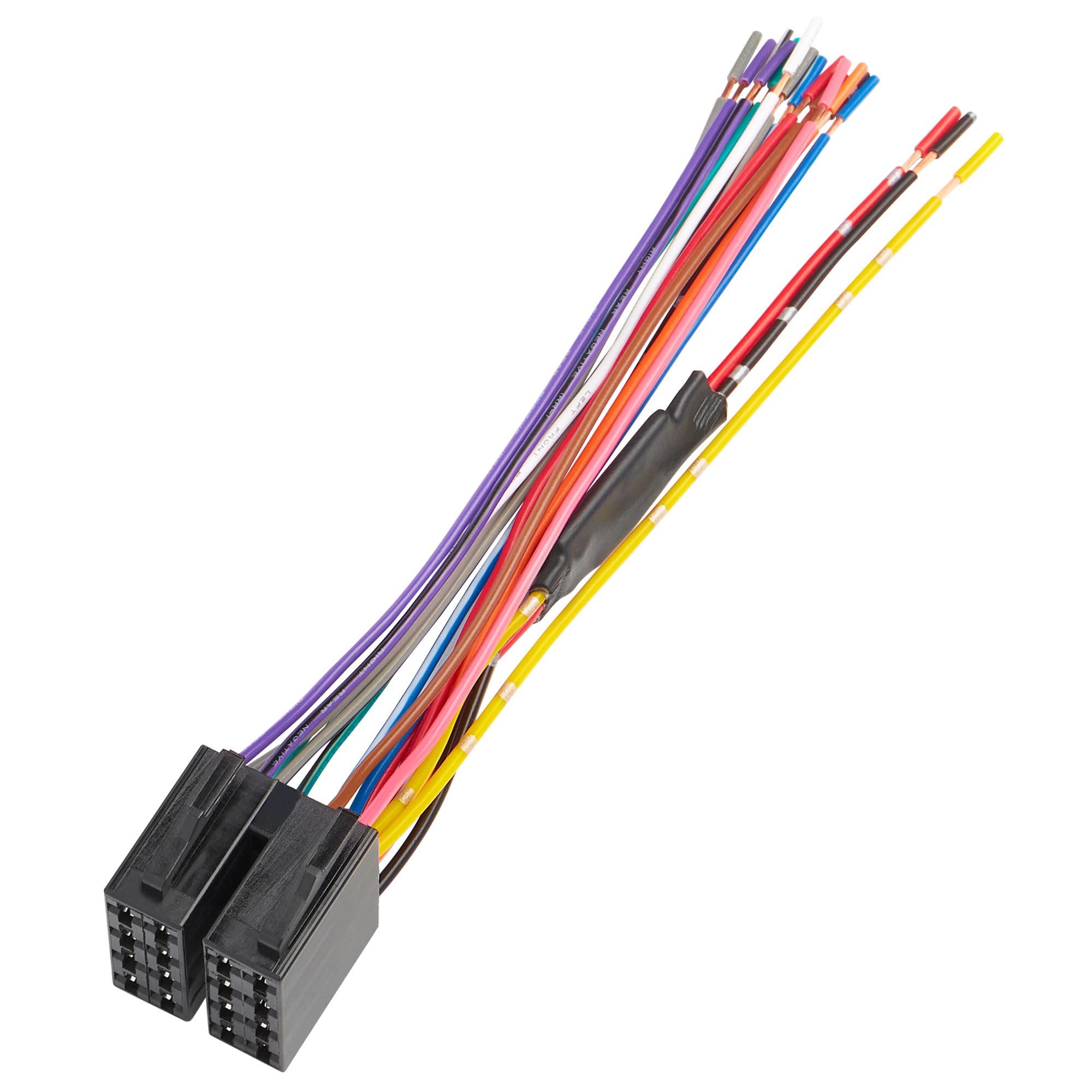 RED WOLF Car Reverse Stereo ISO Wiring Harness with Built-in Resistors - Compatible with VW Volvo Mercedes Benz 1998-2018 Models - Protects Vehicle Battery - Easy Installation for Aftermarket Radios (Pioneer, JVC, Kenwood, Sony) - 16 Pin Plug - Perfect for DIY Car Audio Upgrades & Stereo Replacement
