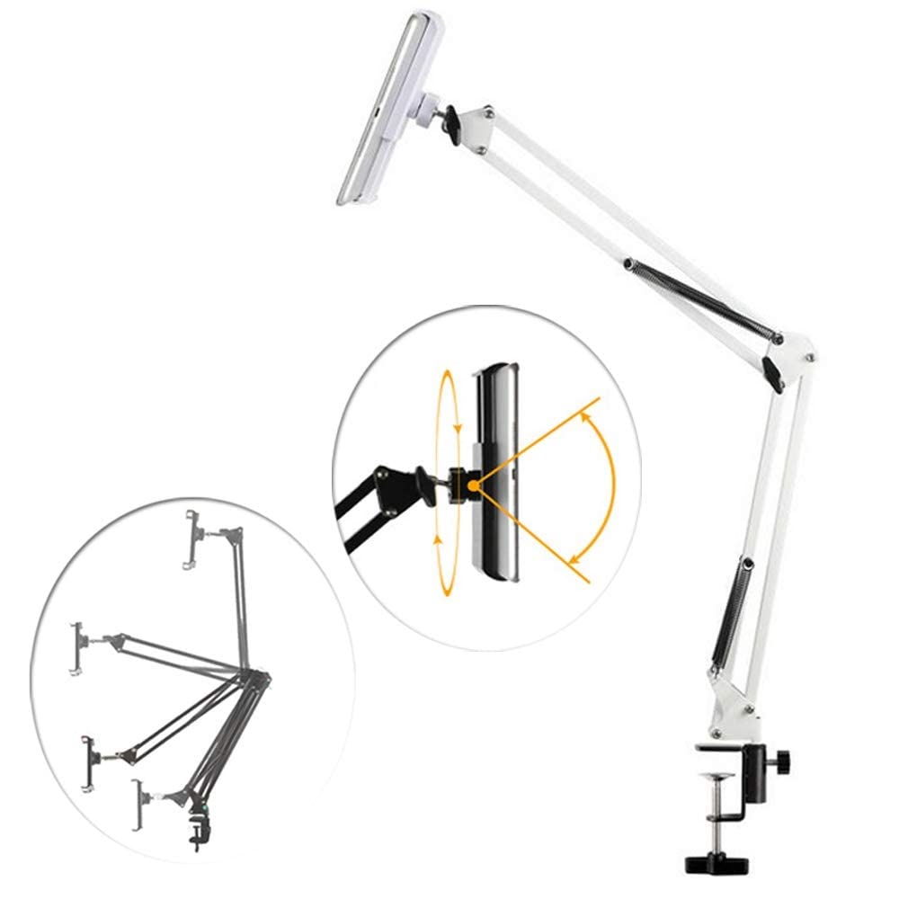 Adjustable Metal Tablet Stand Holder for iPad & Phone - 360° Rotating, 4-10.6