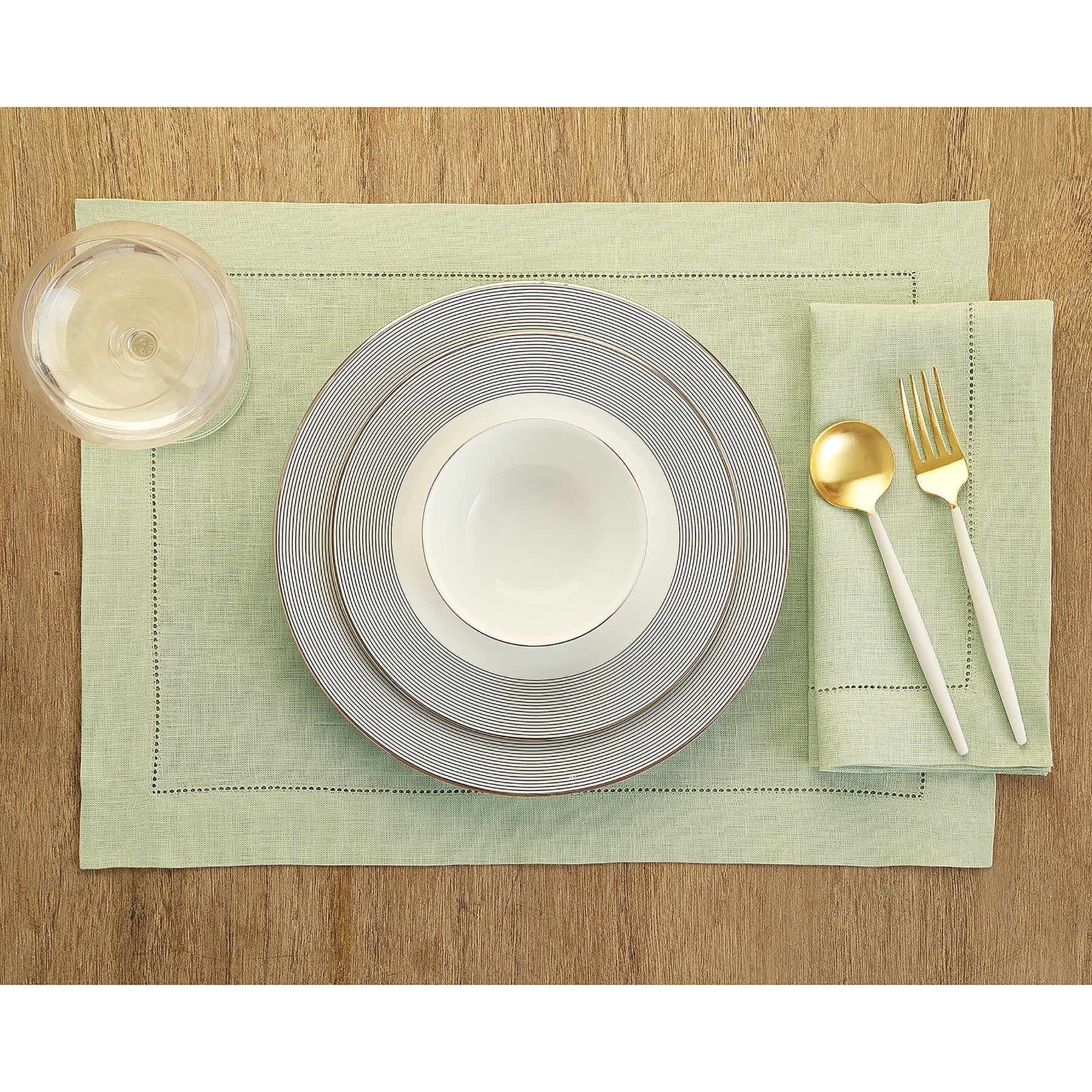 Elegant Classic Hemstitch Placemats Set of 4 - Premium Linen Table Mats for Dining Room Decor - Perfect for Thanksgiving, Christmas Dinner & Formal Entertaining