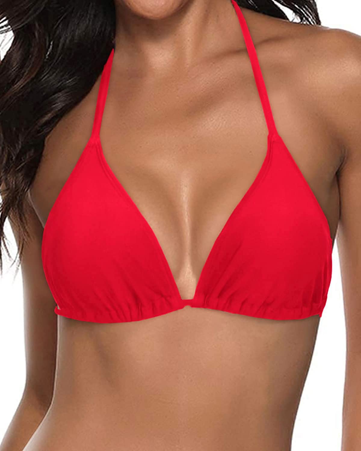 Sexy Women's Triangle Bikini Top - Adjustable String Halter Swimsuit for Beach, Pool & Summer Vacation | Flattering Push Up Design for Sunbathing & Water Sports