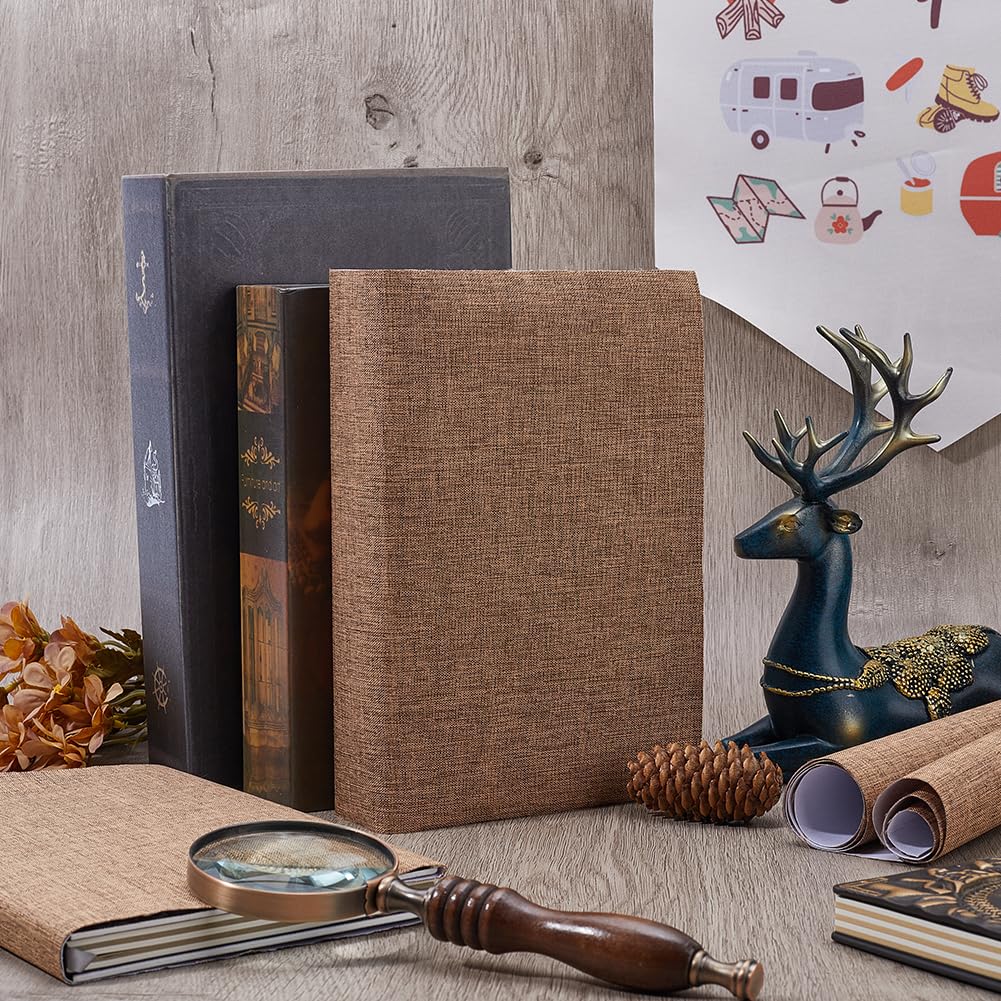 CRASPIRE 51 x 11.8 Inch Premium Linen Book Cloth - Brown Archival Quality Bookbinding Fabric for Scrapbooking, Album Making, Book Covering & DIY Projects - Densely Woven Paper-Backed Protector for Book Restoration & Crafting