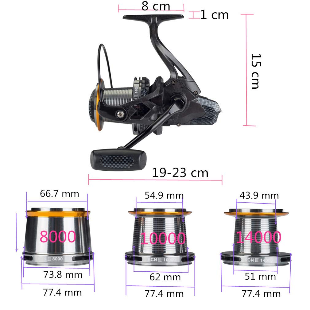 Diwa 8000 14000 Series Spinning Fishing Reels - Saltwater & Freshwater Big Game Surf Fishing - Carbon Fiber Spool with 70LB Max Drag & 12+1 Stainless BB - Ultra Smooth Oversize Gear for Offshore/Inshore Fishing