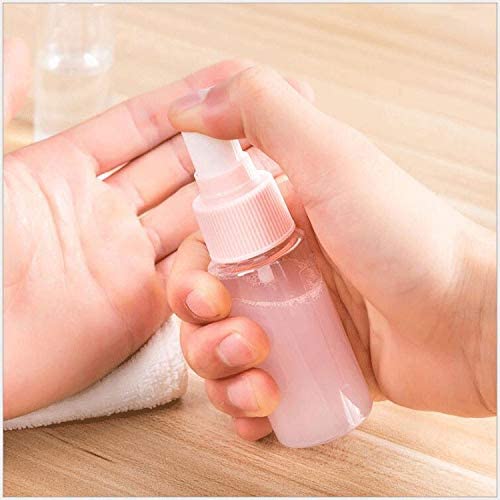 Cannagenix Travel Bottles Set - 6 Pack Refillable Leak-Proof Mini Plastic Bottles for Toiletries, Pump Spray & Squeeze Containers with Travel Storage Bag - Perfect for Airplane Carry-On, Gym, Camping (Pink, 16cm Width)