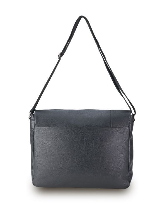 Tosca VG013 Vegan Leather Satchel Messenger Bag for Women & Men - Stylish & Durable Crossbody Bag - Perfect for Work, Travel & Everyday Use - Black