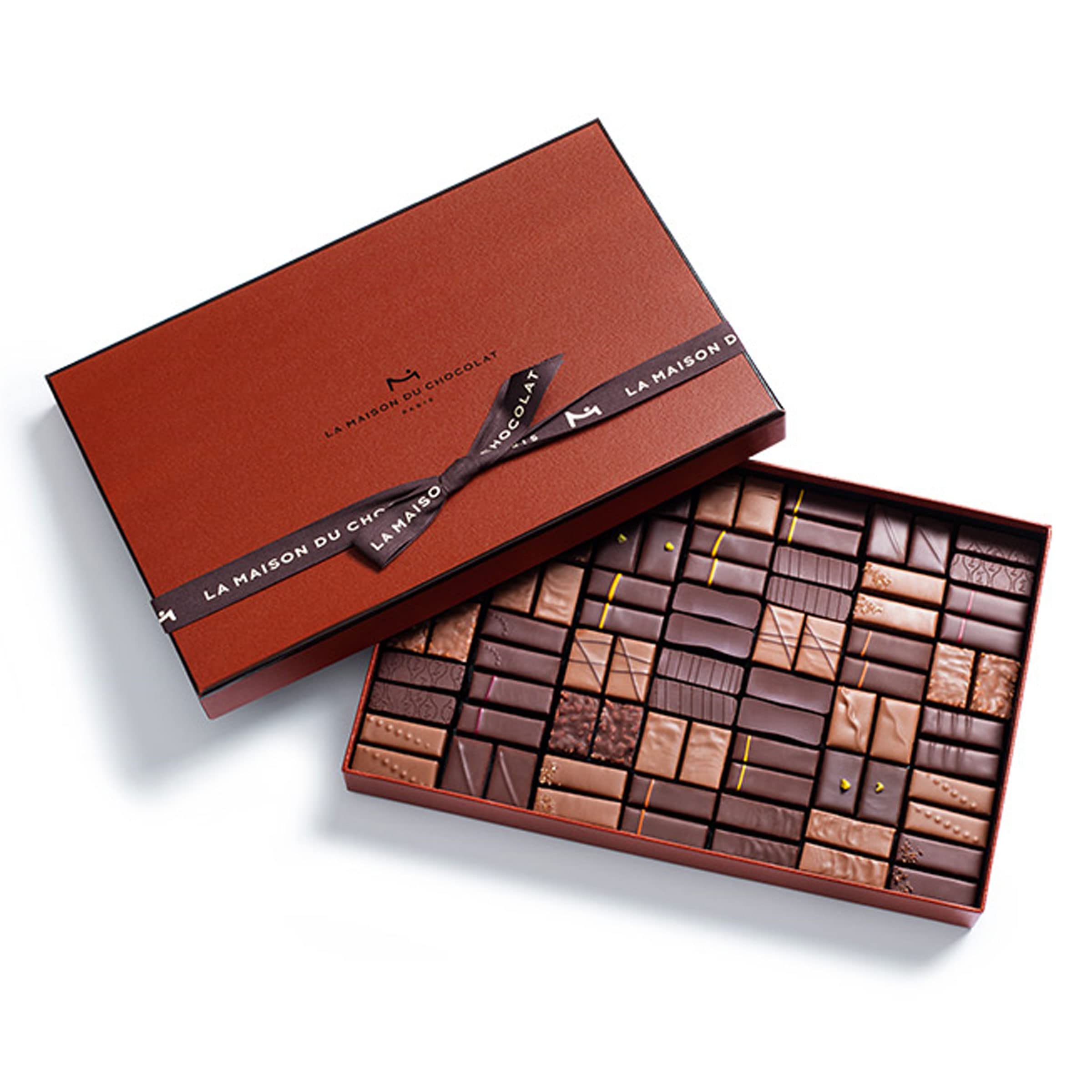 La Maison Du Chocolat Premium Dark & Milk Chocolate Gift Box (84pcs) - Gourmet French Chocolates for Holidays, Gifts & Special Occasions