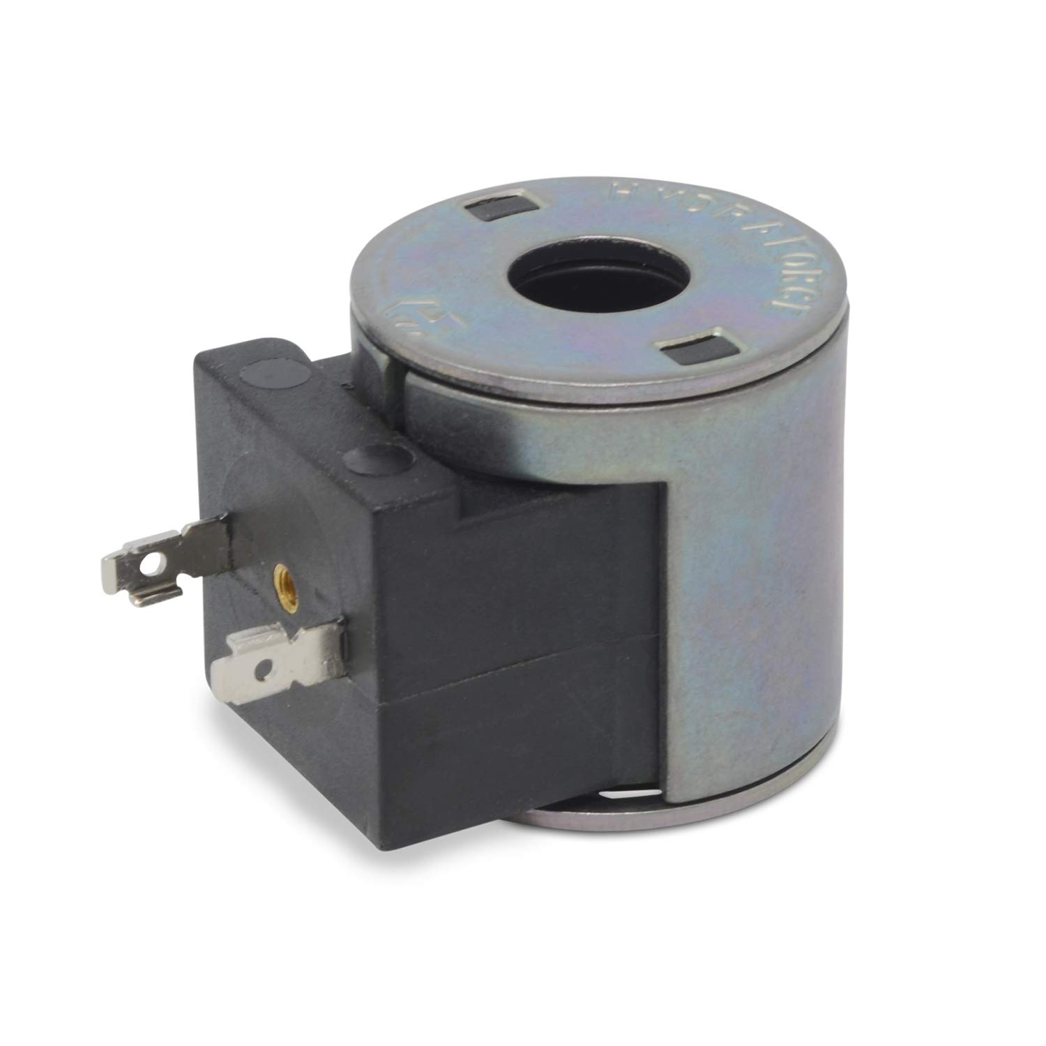 12V DC Solenoid Valve Coil with 2-Spade Connector & Zener Diode - 08 Series Replacement Part for Hydraulic Systems, Pneumatic Controls & Industrial Automation Equipment